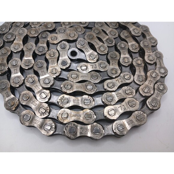 Vintage Shimano Narrow IG-51 Bike Chain IG51 Silver 53" Long 106 Links "7J" Mark - Picture 2 of 11